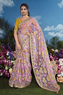 Picture of Bollywood Pure Brasso Silk Designer Saree for Engagement, Party