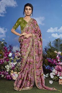 Picture of Striking Pure Brasso Silk Designer Saree for Engagement, Reception, and Party