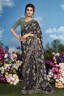 Picture of Fashionable Pure Brasso Silk Designer Saree for Party