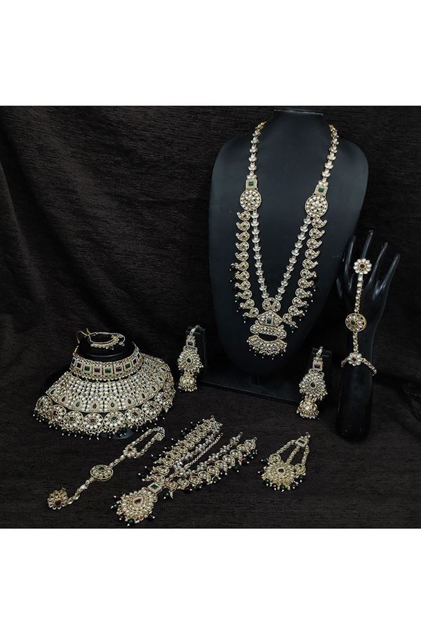 Picture of  Aesthetic Multi Designer Wedding Necklace Set for Wedding and Reception