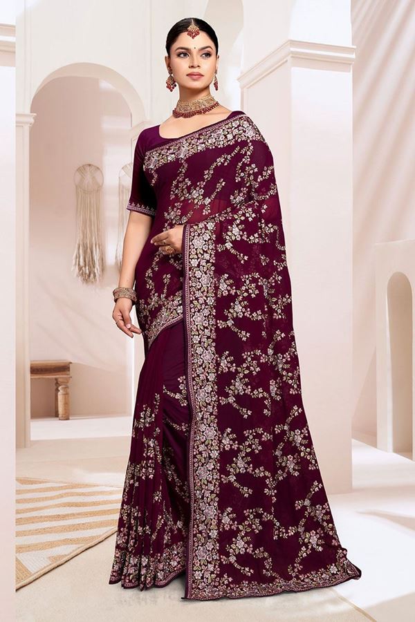 Picture of Flawless Georgette Designer Saree for Party