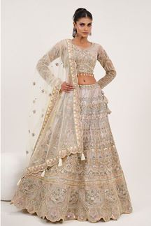 Picture of Exquisite Cream Designer Lehenga Choli for Engagement, Wedding, and Reception