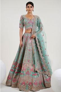 Picture of Beautiful Light Green Designer Lehenga Choli for Engagement, Wedding, and Reception