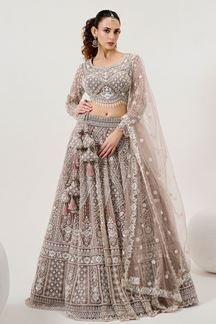 Picture of Magnificent Dark Grey Designer Lehenga Choli for Engagement, Wedding, and Reception