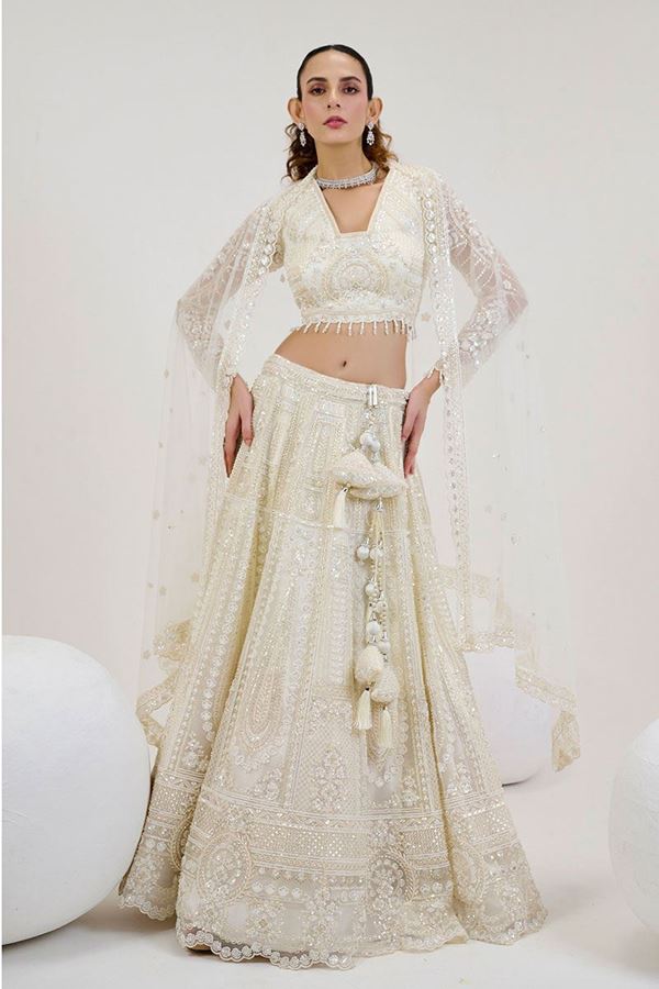 Picture of  Heavenly White Designer Lehenga Choli for Engagement and Reception