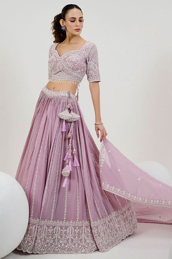 Picture of Gorgeous Peach Designer Lehenga Choli for Engagement and Reception