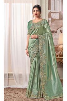 Picture of Surreal Pure Banarasi Designer Saree for Engagement, Reception and Party