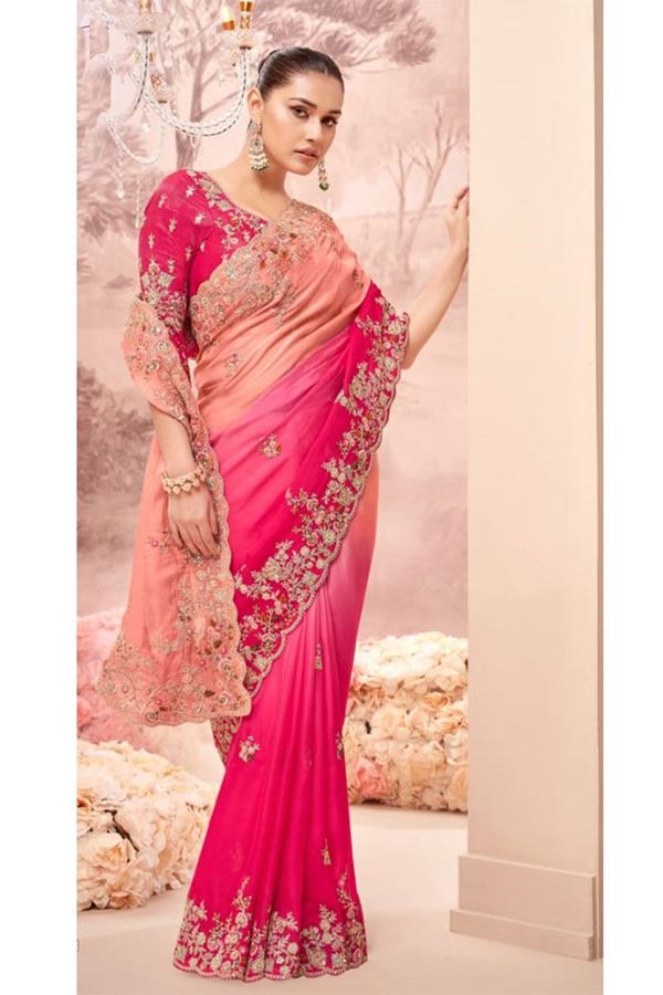 Picture of Aesthetic Pure Banarasi Designer Saree for Engagement, Wedding, Reception and Party