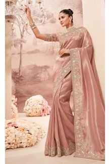 Picture of Delightful Organza Tissue Designer Saree for Engagement, Wedding, Reception, and Party