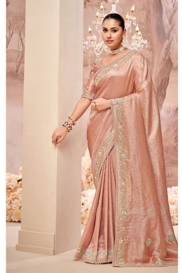 Picture of  Appealing Organza Tissue Designer Saree for Engagement, Reception, and Weddings