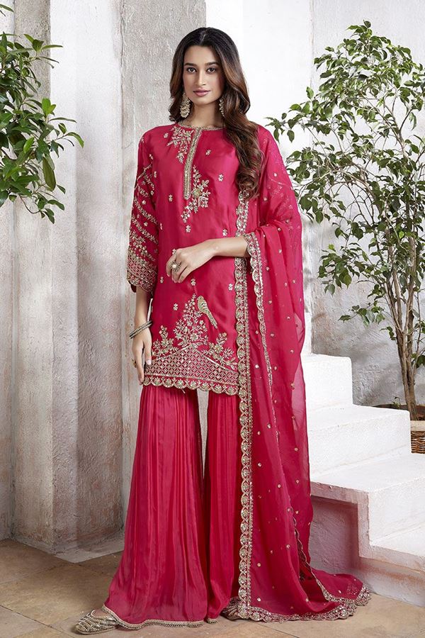 Picture of  Heavenly Pink Designer Gharara Suit for Engagement, Wedding, Reception, Party and Festivals