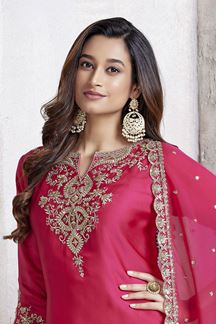 Picture of  Artistic Pink Designer Gharara Suit for Engagement, Wedding, Reception, Party and Festivals