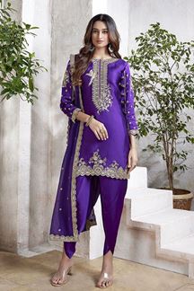 Picture of Attractive Purple Designer Dhoti Style Suit for Party, Festivals, and Reception