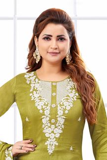 Picture of Irresistible Mehendi Designer Palazzo Suit for Mehendi, Party and Festivals