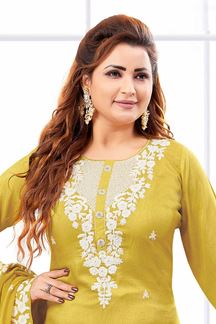 Picture of Delightful Yellow Designer Palazzo Suit for Haldi, Party and Festivals