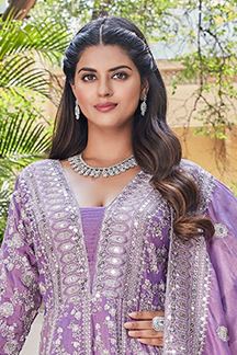 Picture of Fascinating Lavender Designer Anarkali Suit for Engagement and Wedding