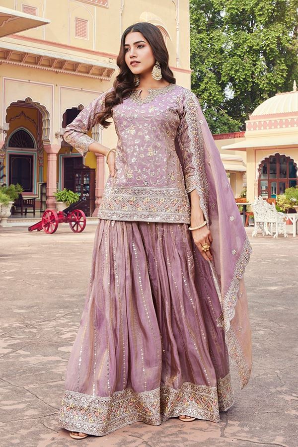 Picture of Amazing 	Light Violet Designer Palazzo Suit for Engagement, Reception, Party and Festivals