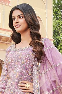 Picture of Classy Lavender Designer Palazzo Suit for Engagement, Reception, Party and Festivals