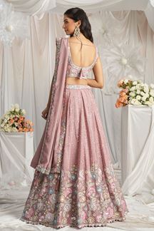 Picture of FlawlessRose Gold Designer Indo-Western Lehenga Choli for Engagement and Reception