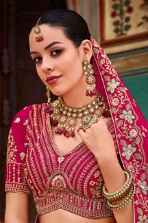 Picture of Classy Pink and Brown Designer Lehenga Choli for Wedding and Reception