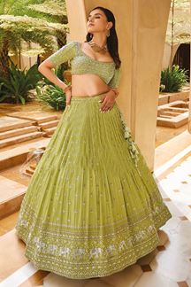 Picture of Royal Designer Lehenga Choli for Mehendi and Wedding