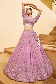 Picture of  Aesthetic Lavender Designer Lehenga Choli for Engagement and Reception