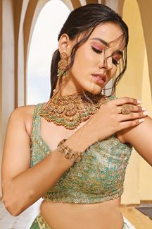 Picture of Irresistible Sea Green Designer Lehenga Choli for Engagement and Wedding 