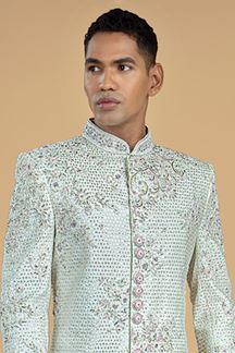 Picture of Impressive Sky Blue Designer Sherwani for Wedding and Engagement