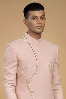 Picture of Exuberant Peach Designer Indo-Western Sherwani for Sangeet  and Engagement