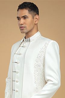 Picture of Captivating White Designer Indowestern Sherwani for Wedding  and Engagement 