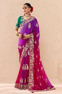 Picture of Breathtaking Shaded Designer Saree for Wedding and Sangeet