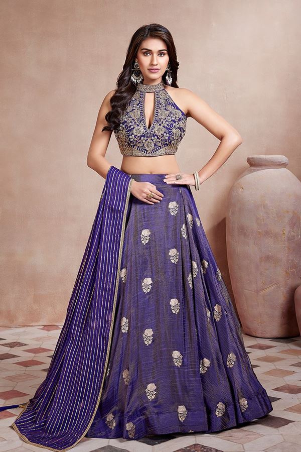 Picture of Exuberant Purple Designer Indo-Western Lehenga Choli for Engagement, Wedding, and Reception