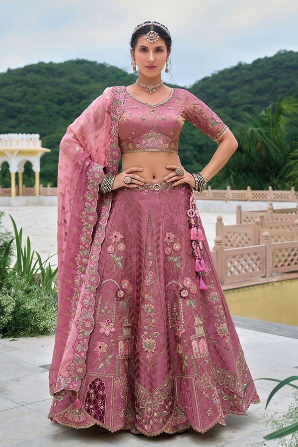 Picture of Irresistible Pink Designer Lehenga Choli for Wedding and Reception