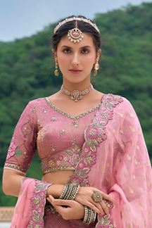 Picture of Irresistible Pink Designer Lehenga Choli for Wedding and Reception