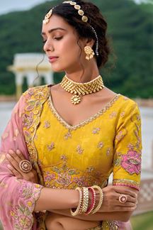 Picture of Delightful Shaded Yellow Designer Lehenga Choli for Haldi, Wedding and Reception