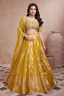 Picture of Beautiful Yellow Designer Lehenga Choli for Haldi, Festivals, and Party