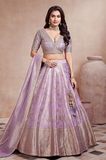 Picture of Artistic Lavender Designer Wedding Lehenga Choli for Engagement and Reception