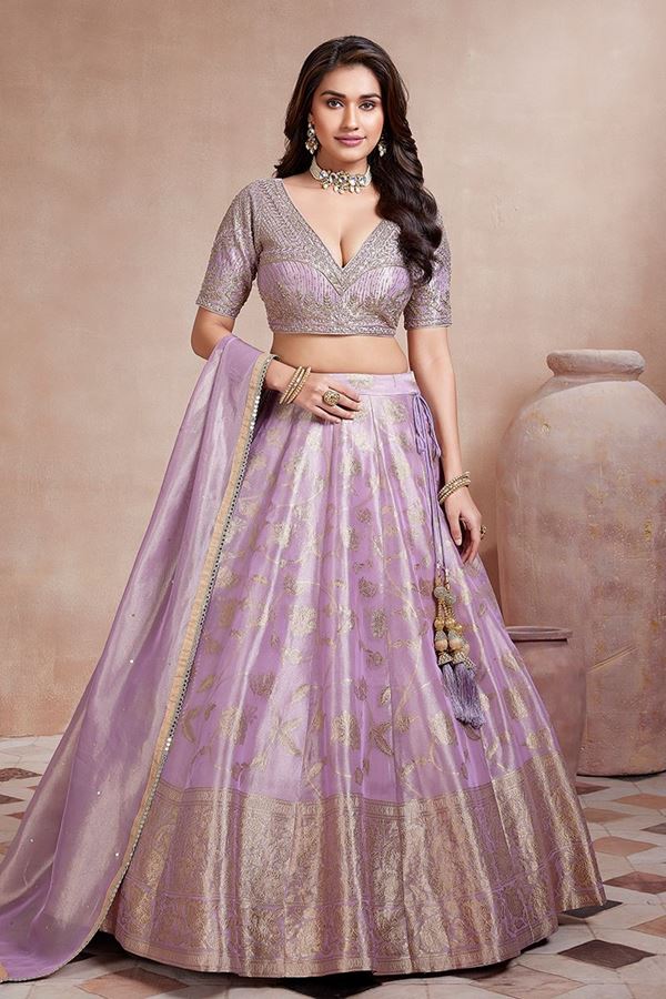 Picture of Artistic Lavender Designer Wedding Lehenga Choli for Engagement and Reception