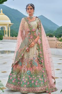 Picture of Trendy Designer Bridal Lehenga Choli with Peacocks for Wedding and Reception