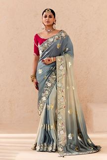 Picture of Outstanding Designer Saree for Wedding and Reception