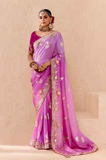 Picture of Fascinating Pink Shaded Designer Saree for Wedding and Reception