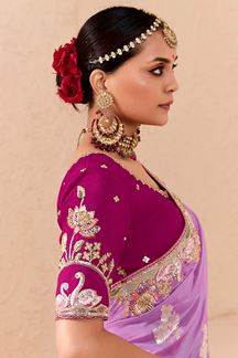 Picture of Fascinating Pink Shaded Designer Saree for Wedding and Reception