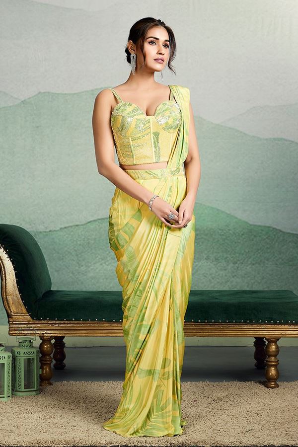 Picture of Charismatic Georgette Designer Saree for Haldi, Party and Reception