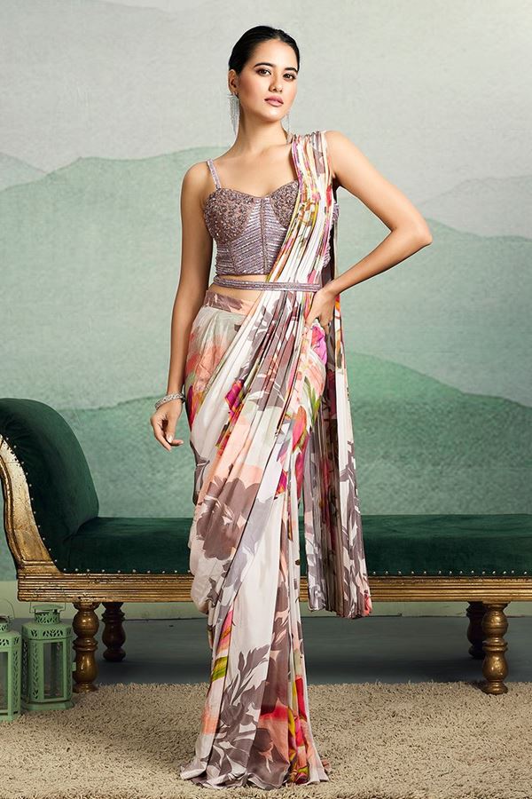 Picture of Captivating Georgette Designer Saree for Party, Sangeet, and Reception