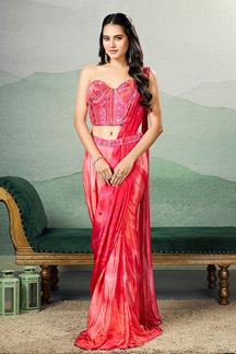 Picture of Ethnic Georgette Designer Saree for Party, Sangeet, and Reception