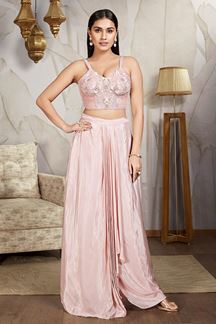 Picture of Amazing Light Pink Designer Palazzo Suit for Party