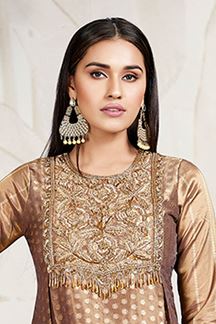 Picture of Flamboyant Brown Designer Palazzo Suit for Weddings, Reception, and Festivals