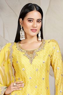 Picture of Heavenly Yellow Designer Gharara Suit for Haldi, Reception, and Festivals