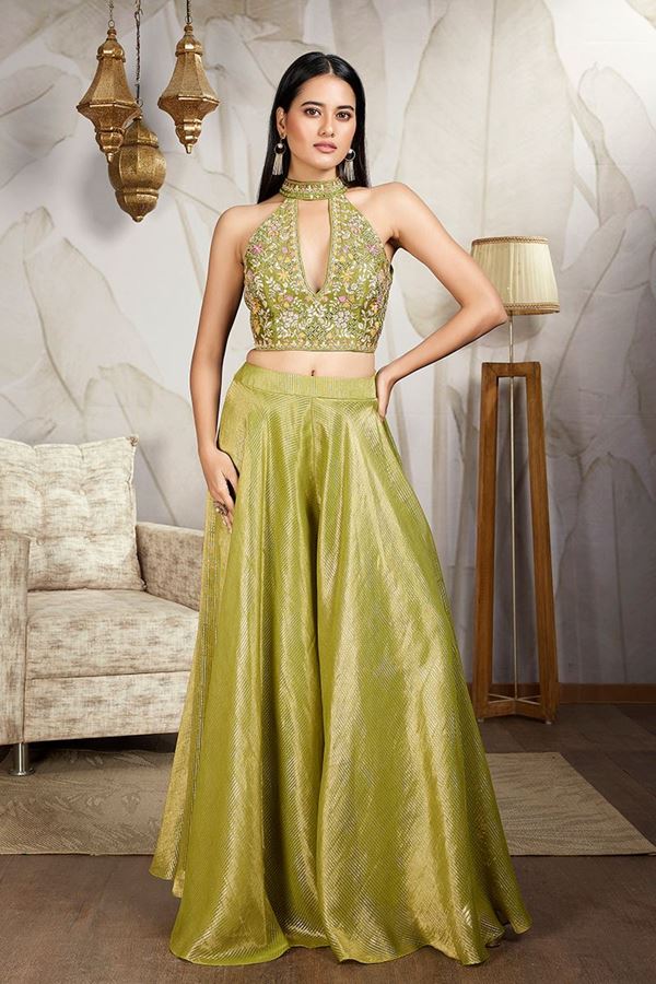 Picture of Bollywood Mehendi Designer Palazzo Suit for Party and Sangeet