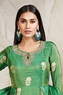 Picture of Fashionable Green Georgette Designer Anarkali Suit for Mehendi and Festivals